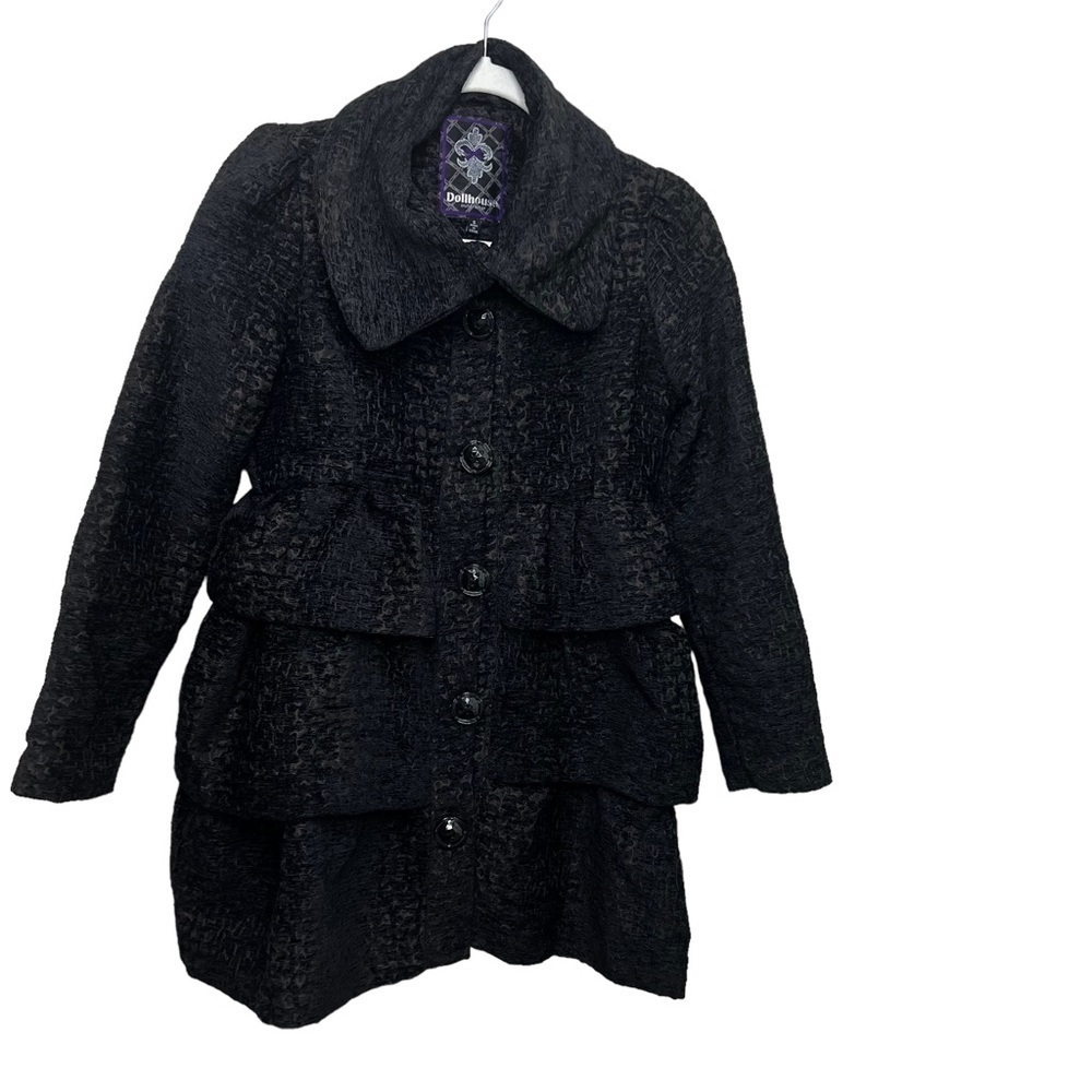 Pea coat with cashmere brocade material.